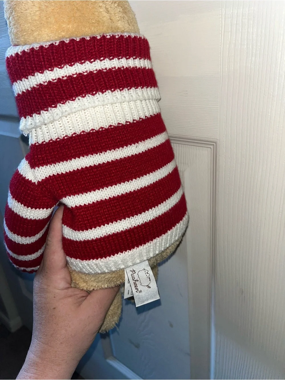 Plush Chick with Red and White Striped Sweater - Home Accent